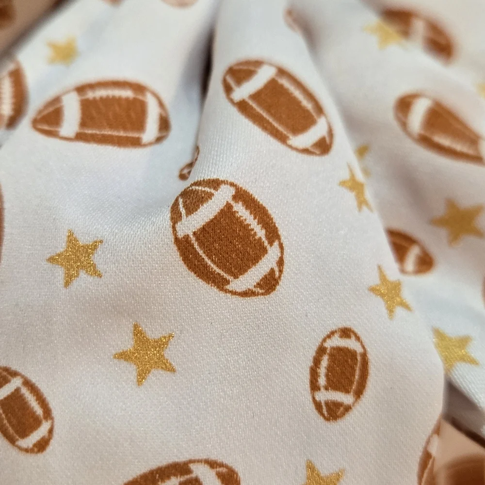 NWT 🏈 Target White and Brown Football Pattern Hair Bow